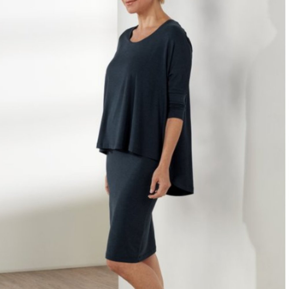 NWT Soft Surroundings Perfect Layer Dress Blue Heather XS